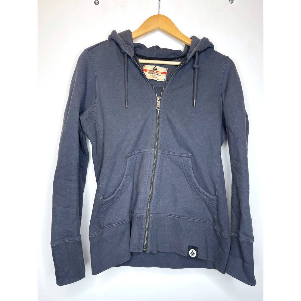 American Giant Full Zip Hooded Sweatshirt‎ Hoodie Gray Cotton Womens